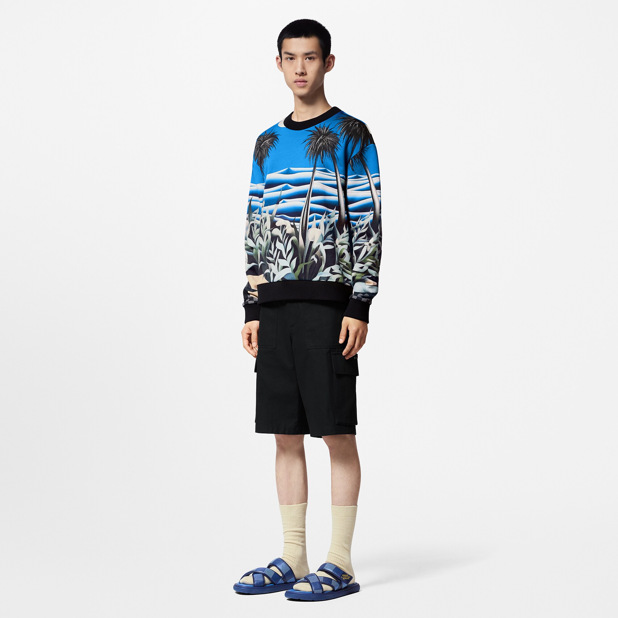  Discontinued Product Obs 12 Suéter de Algodão Tecnológico Estampado | Louis Vuitton ® (Zoom no Produto)