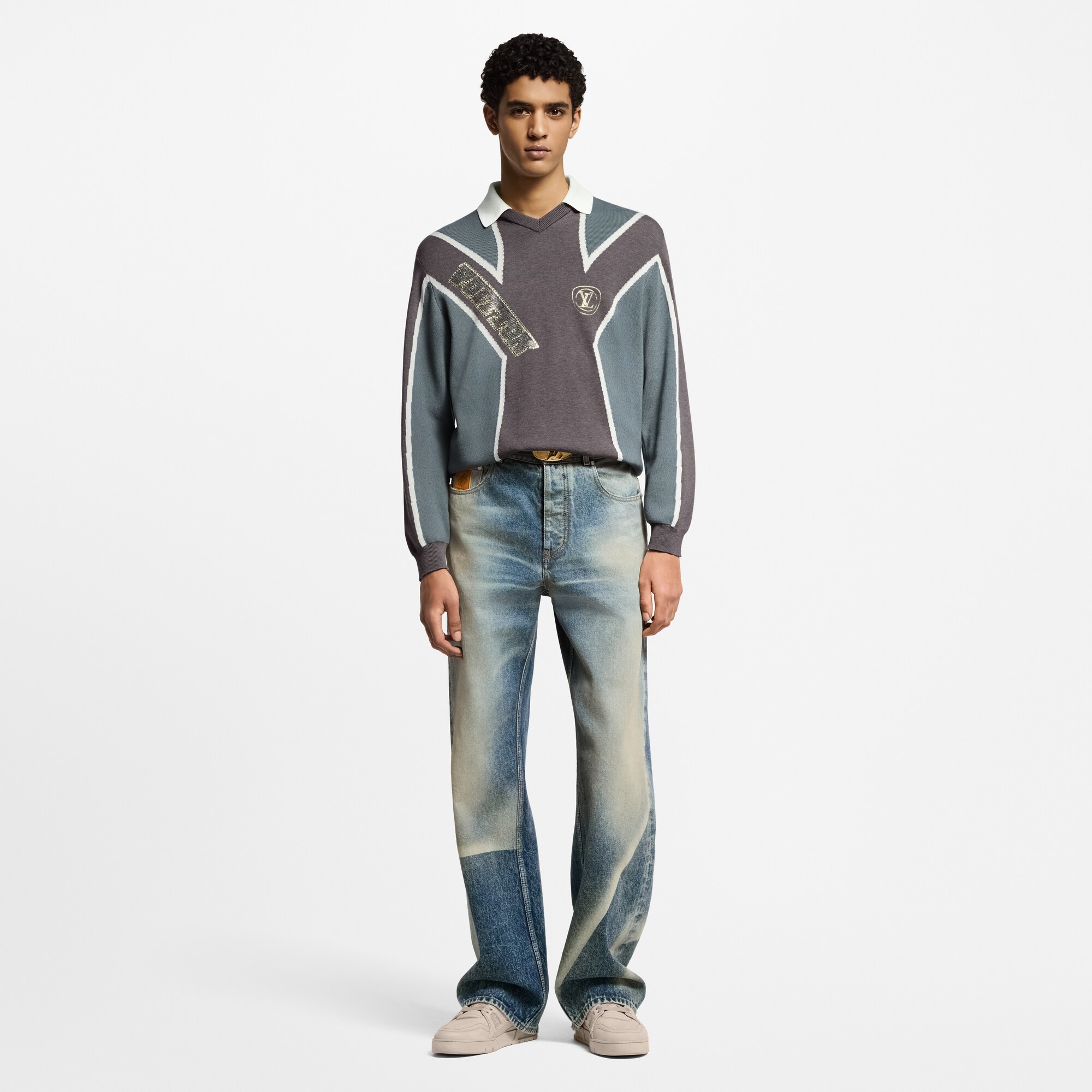  Ready-to-Wear Camisetas e Polos Suéter de Futebol em Algodão com Intársia | Louis Vuitton ® (Zoom no Produto)