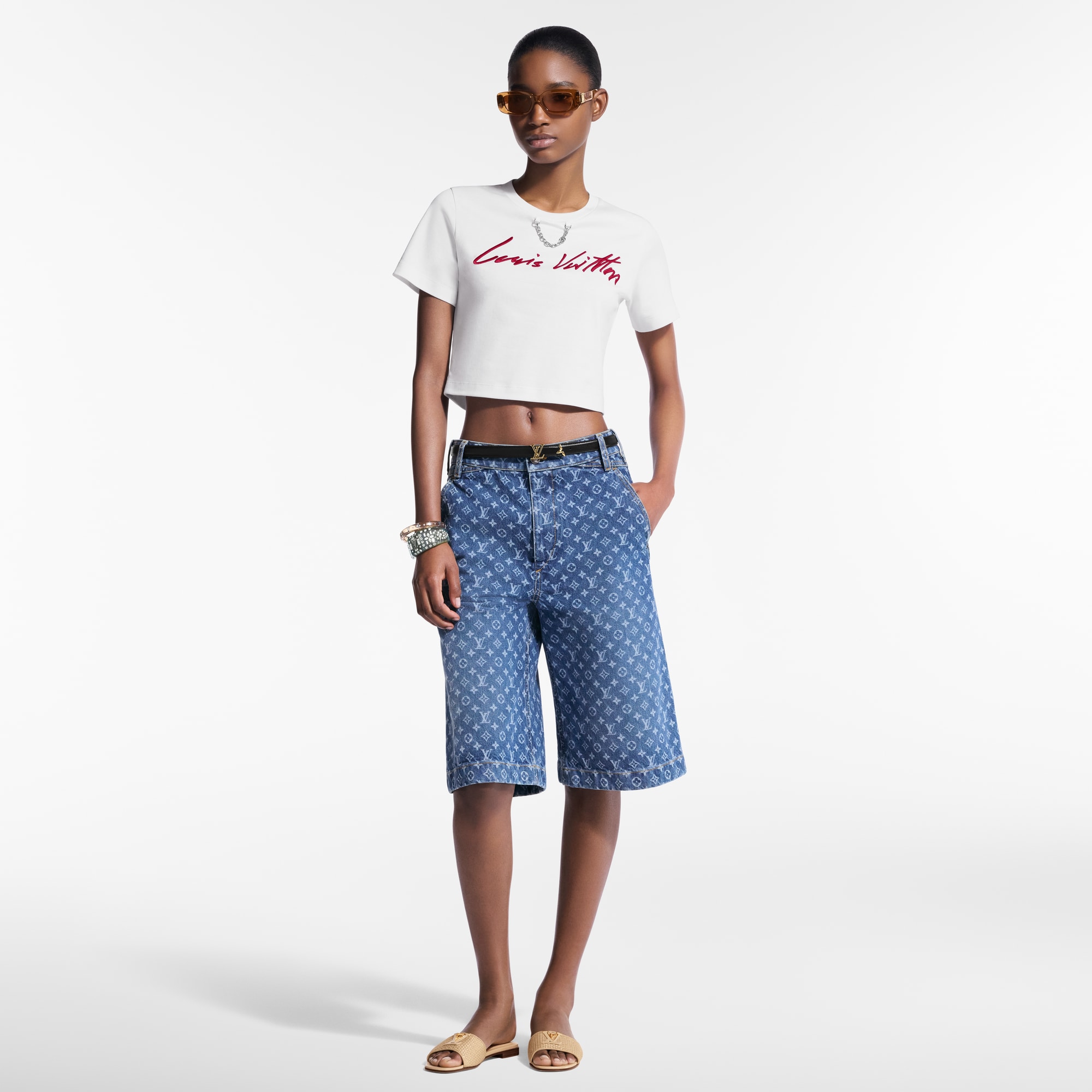  Ready-to-Wear Blusas Top Cropped com Assinatura Manuscrita | Louis Vuitton ® (Zoom no Produto)