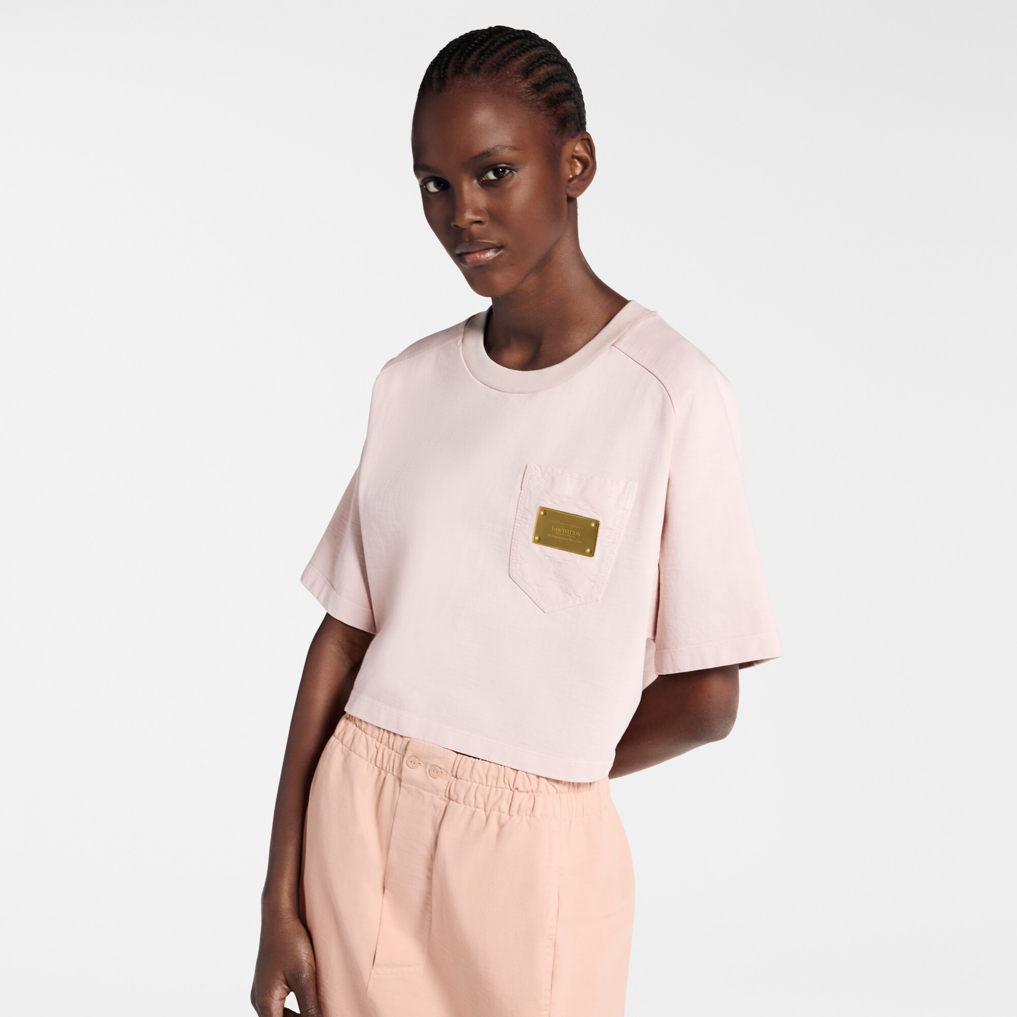 Ready-to-Wear Blusas Top Cropped com Assinatura no Bolso | Louis Vuitton ® (Zoom no Produto)