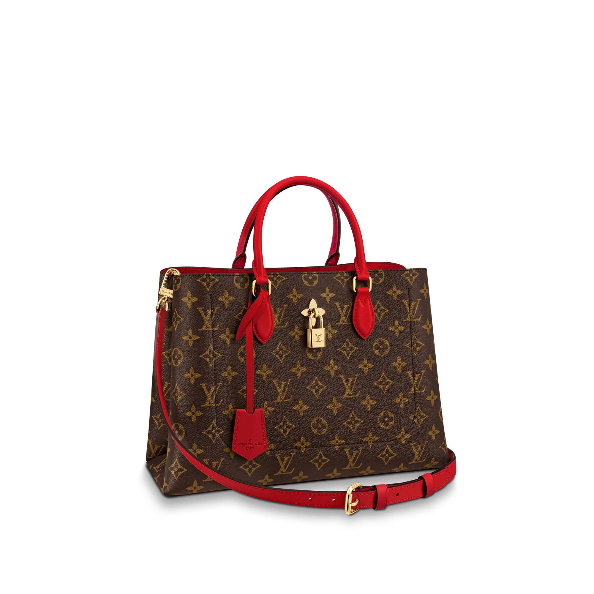 louis vuitton red and monogram bolsa