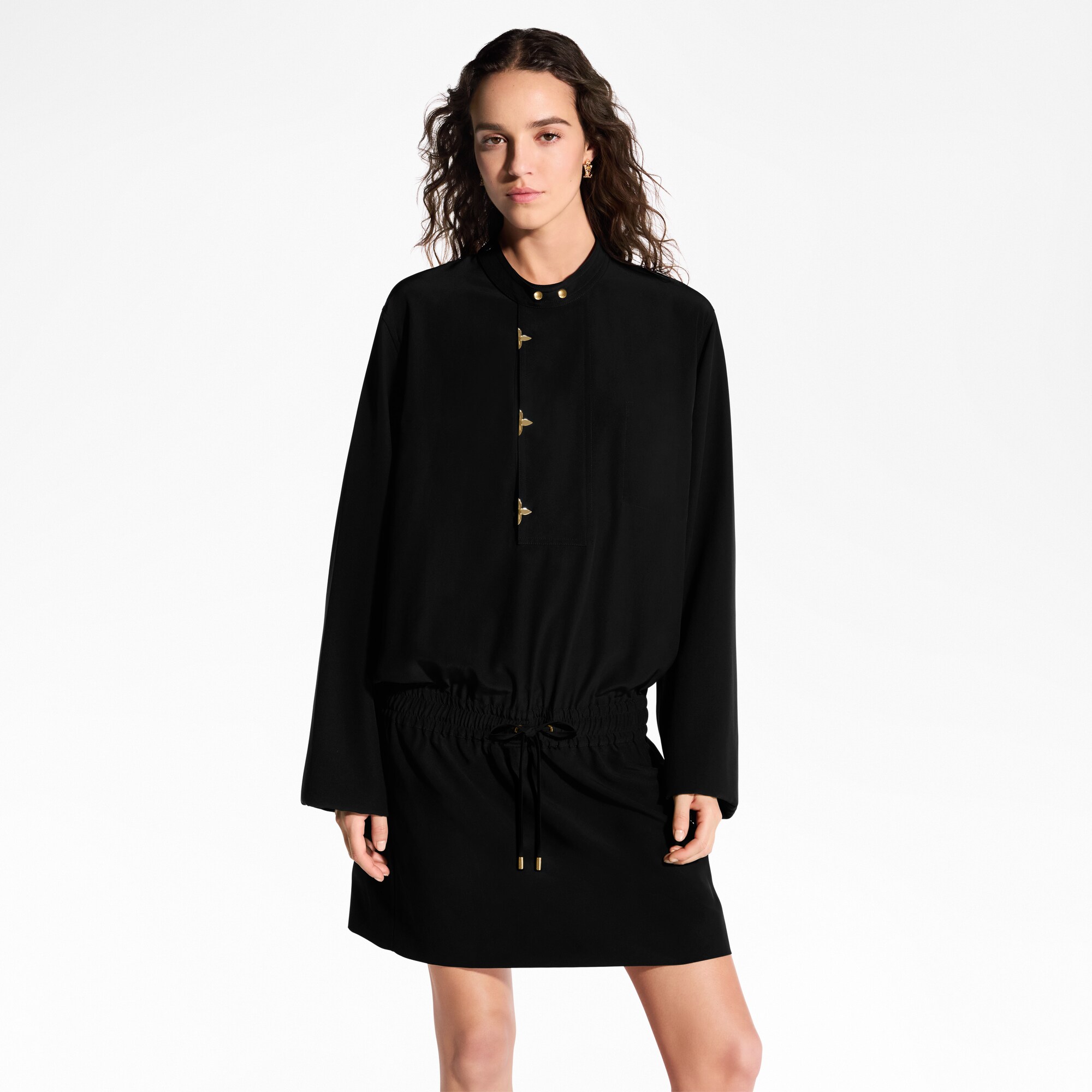  Ready-to-Wear Vestidos Vestido de Manga Longa com Gola Lavallière | Louis Vuitton ® (Zoom no Produto)