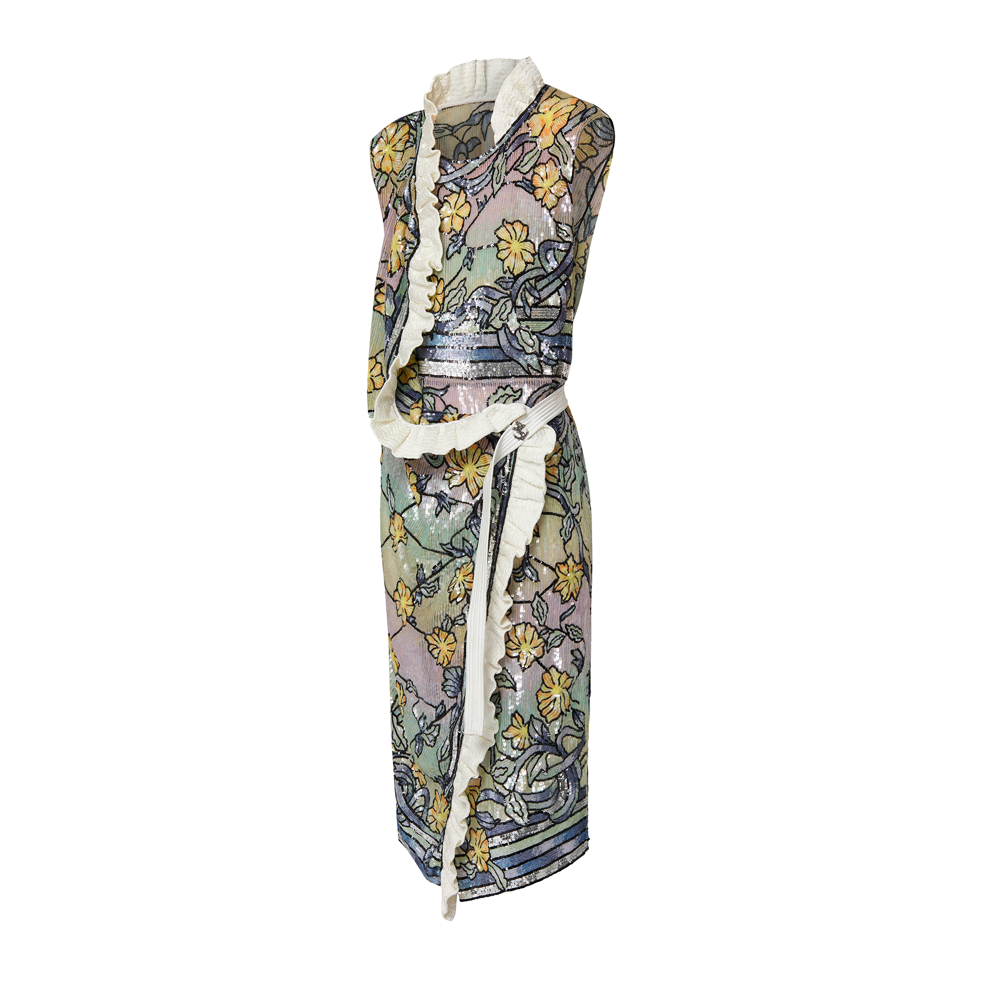  Ready-to-Wear Vestidos Vestido-Envelope com Babados e Paetês Asnières | Louis Vuitton ® (Zoom no Produto)