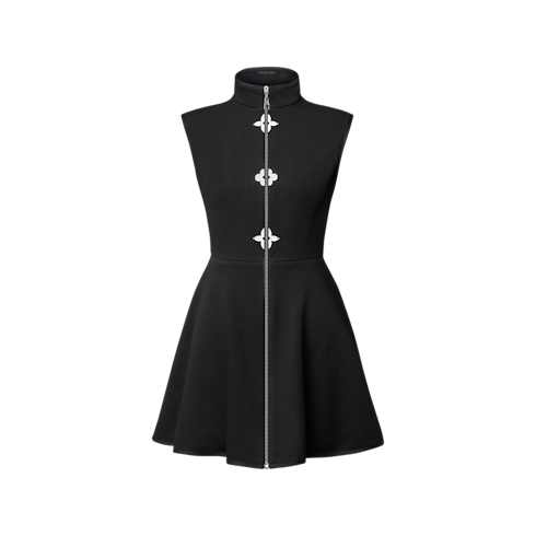 Vestido Evasê com Detalhe em Monogram – Vista Frontal