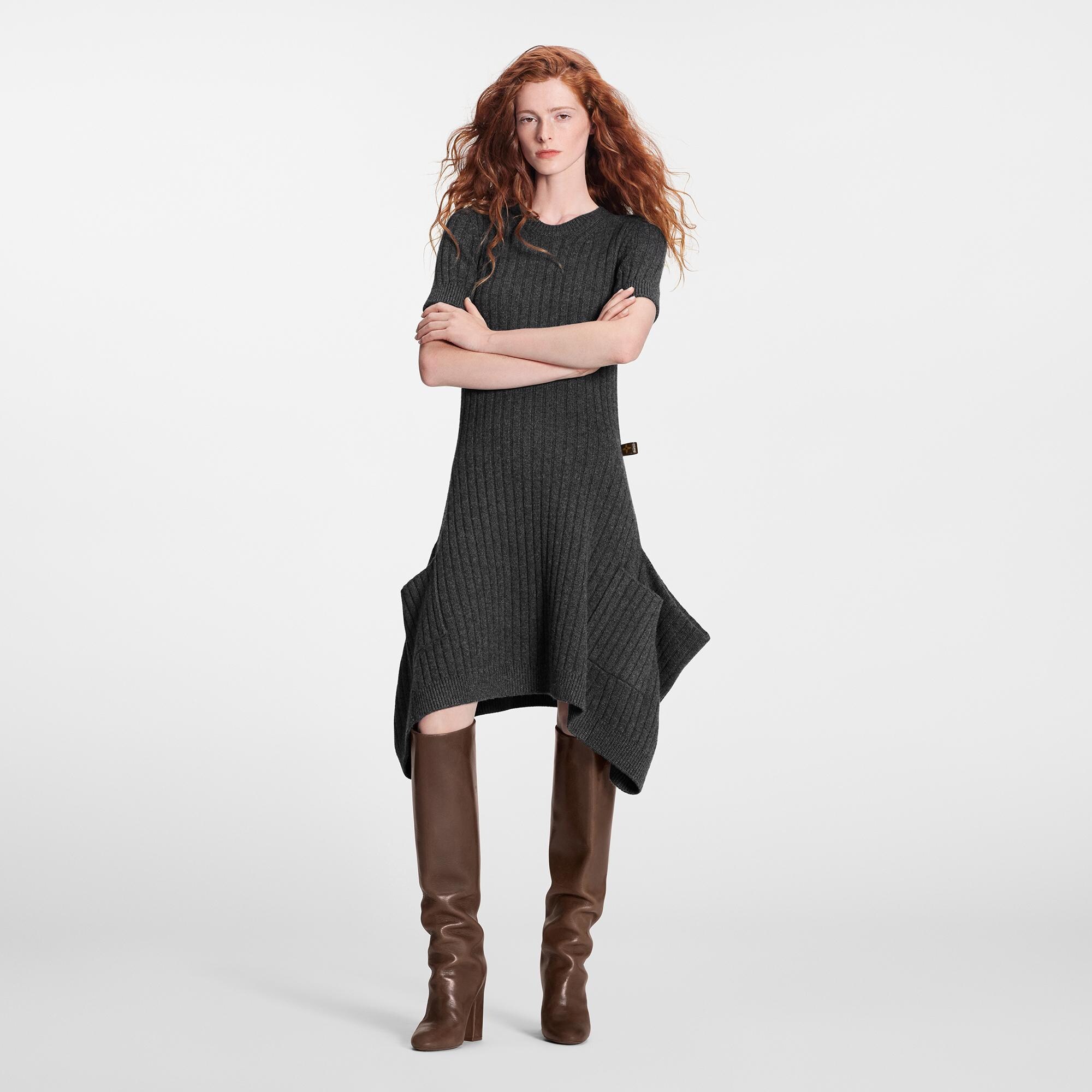  Discontinued Product Obs 3 Vestido T Canelado de Manga Curta | Louis Vuitton ® (Zoom no Produto)