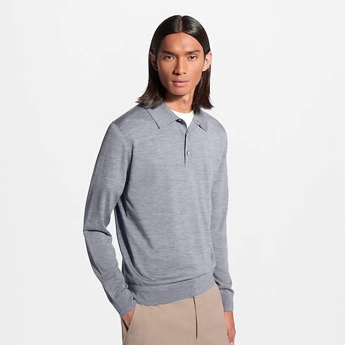 Ready-to-Wear Todas as Roupas Wool Silk Cashmere Long-Sleeved Polo Shirt | Louis Vuitton ® (Zoom no Produto)