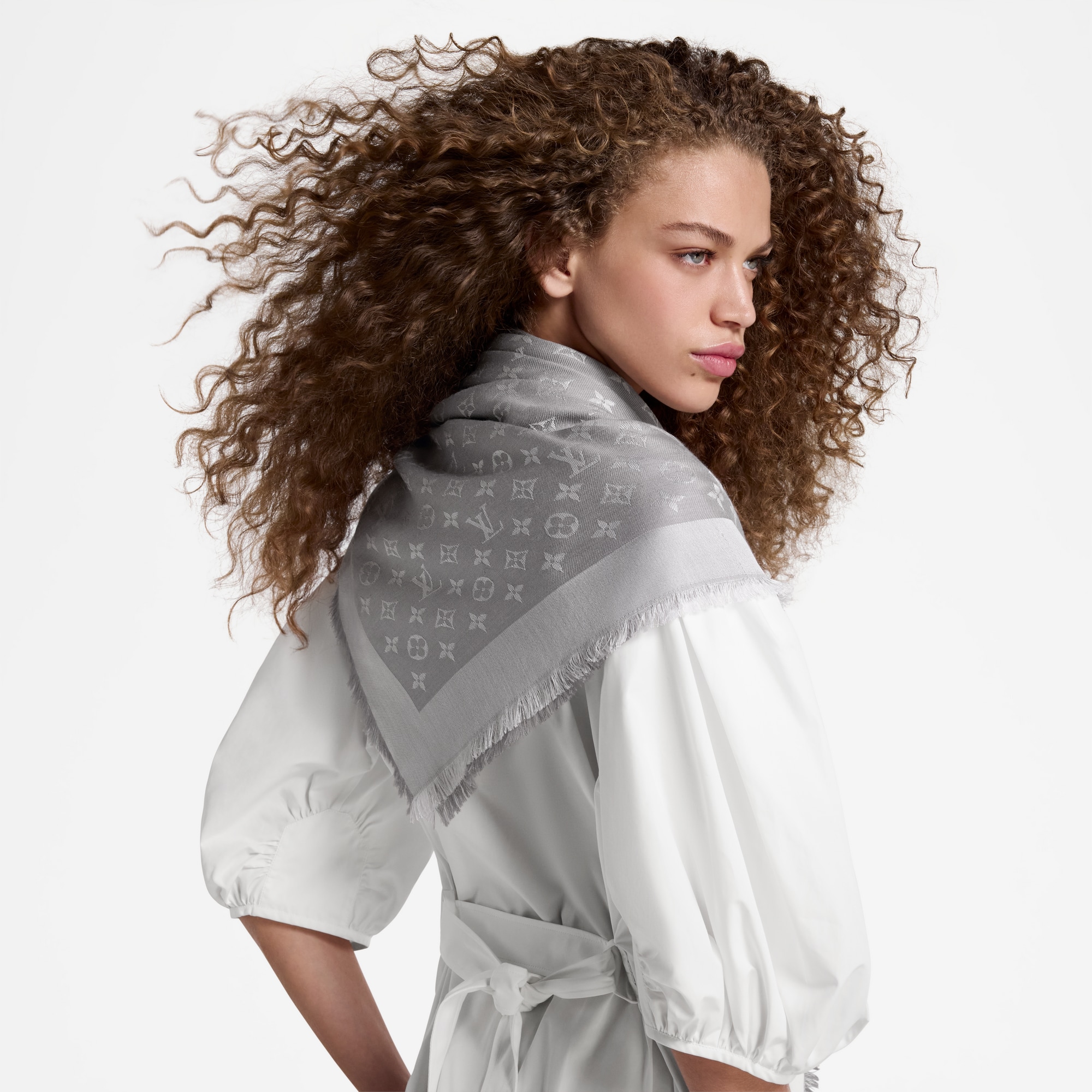 S00 Acessórios Xales e Echarpes Xale Denim Monogram | Louis Vuitton ® (Zoom no Produto)