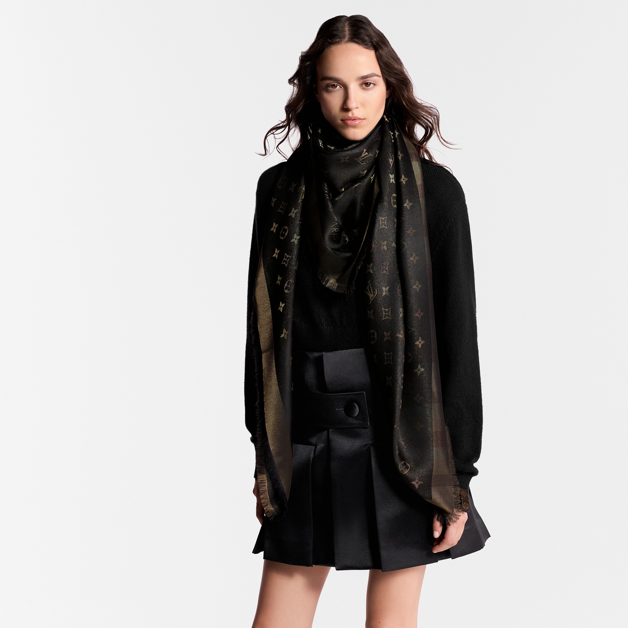 S00 Acessórios Xales e Echarpes Xale Monogram So Shine | Louis Vuitton ® (Zoom no Produto)